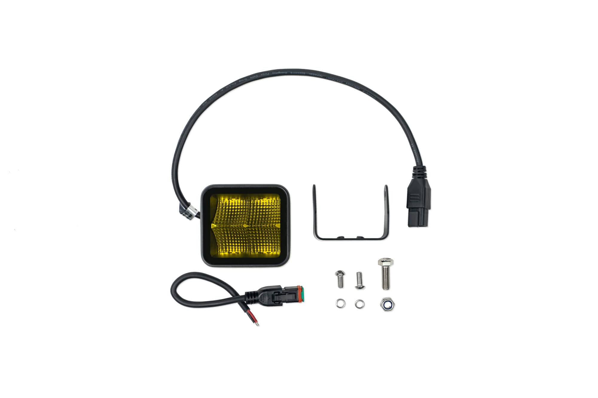 3-Inch DV8 Offroad Elite Series LED Amber Off-Road Light Pod | Flood Light Pattern | Size: 3” x 3” x 2.75” | Bezel-Less Housing with Heat Fins