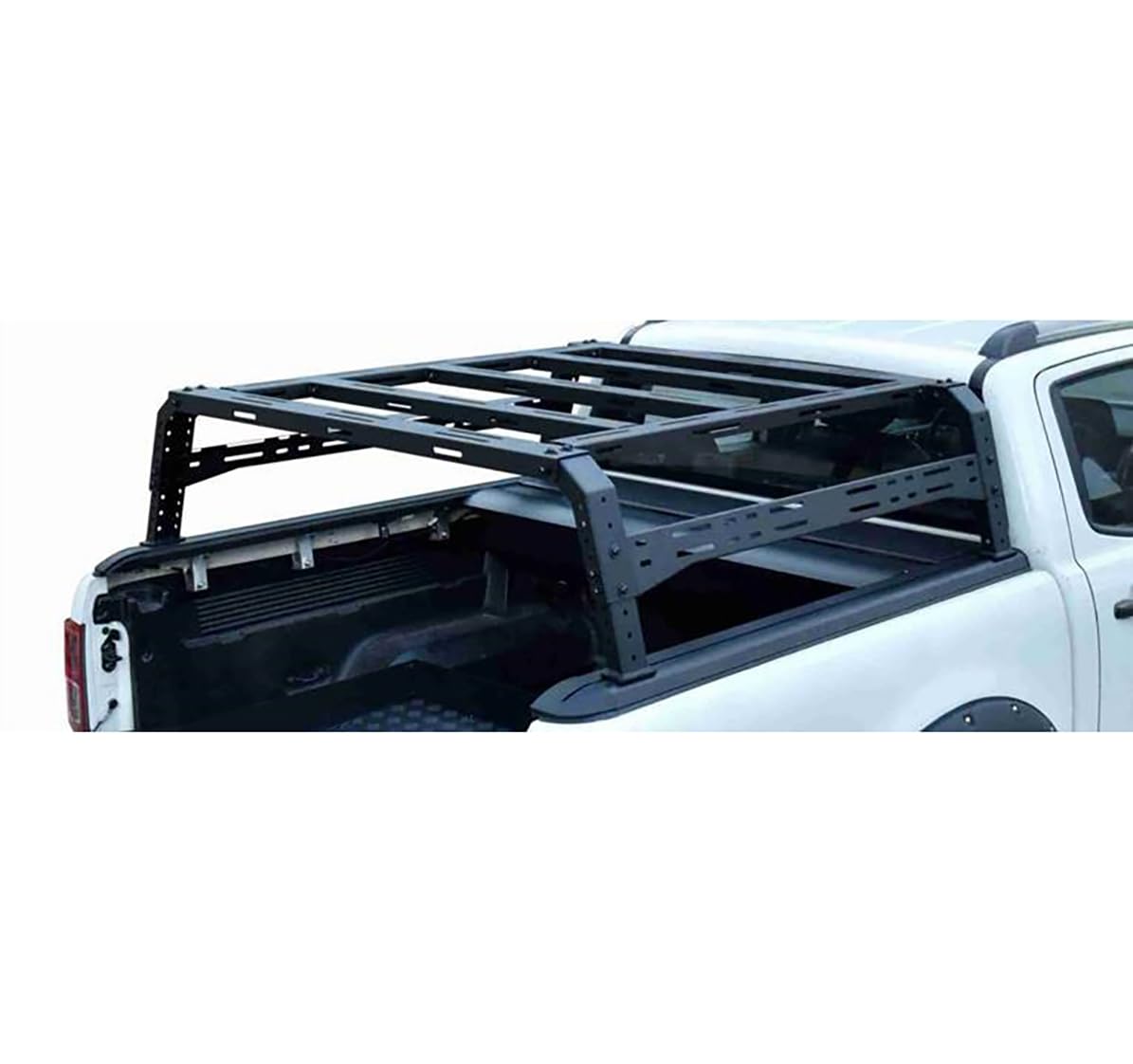 Overland Black Horse Bed Rack Black Compatible with 14-24 Silverado 1500|14-24 Ram 1500|14-24 Ram 2500|14-24 Ram 3500|15-24 Ford F-150|15-24 Tundra|16-24 Titan-TR11B