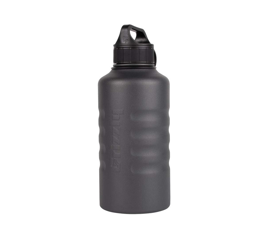 64 oz Grizzly Grip Water Bottle | Vacuum Insulated | Stainless Steel with Insulated Lid | For Gym Women Men Beach Camping Hiking Fishing Hunting Sports | Charcoal