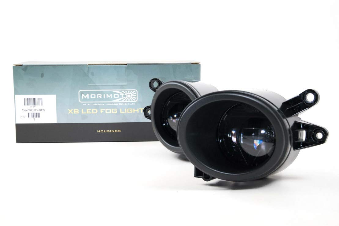 Morimoto XB LED Fog Lights Plug and Play Fits B6/B7 Audi Select Models OEM Replacement Performance Upgrade with Clear Lens (PN: LF642 pair of complete fog light assemblies)