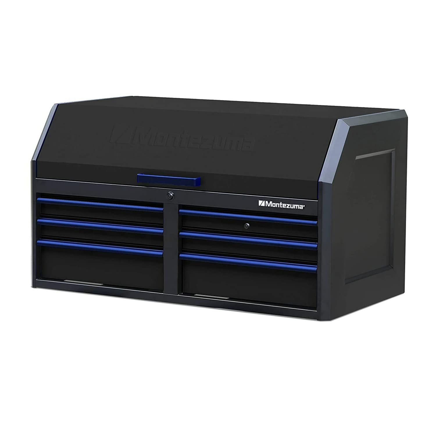 Montezuma Tool Box - 6 Drawer Tool Chest 56" x 24" with multiple Power Outlets & Black Powder Coat Finish - M562406CH