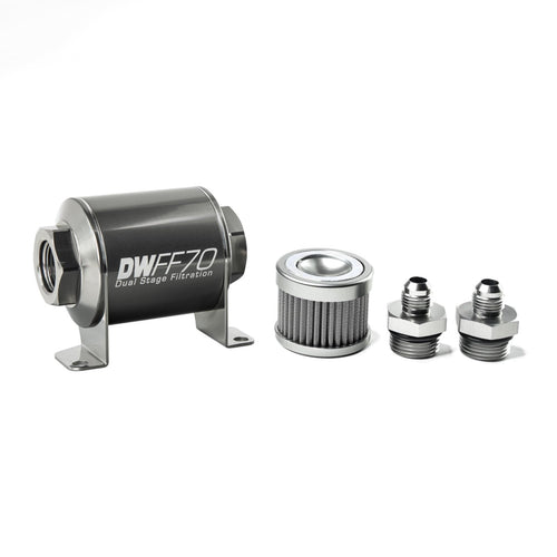 in-line DeatschWerks Fuel Filter and housing kit (8-03-070-100K-6)