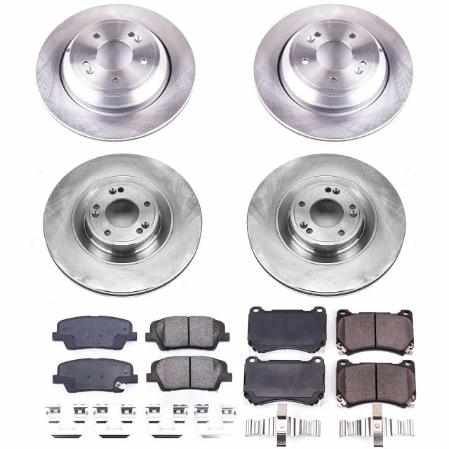 Power Stop KOE6312 Front and Rear Replacement Brake Kit-OE Brake Rotors & Ceramic Brake Pads For Hyundai Equus 2011 [Model Specific]