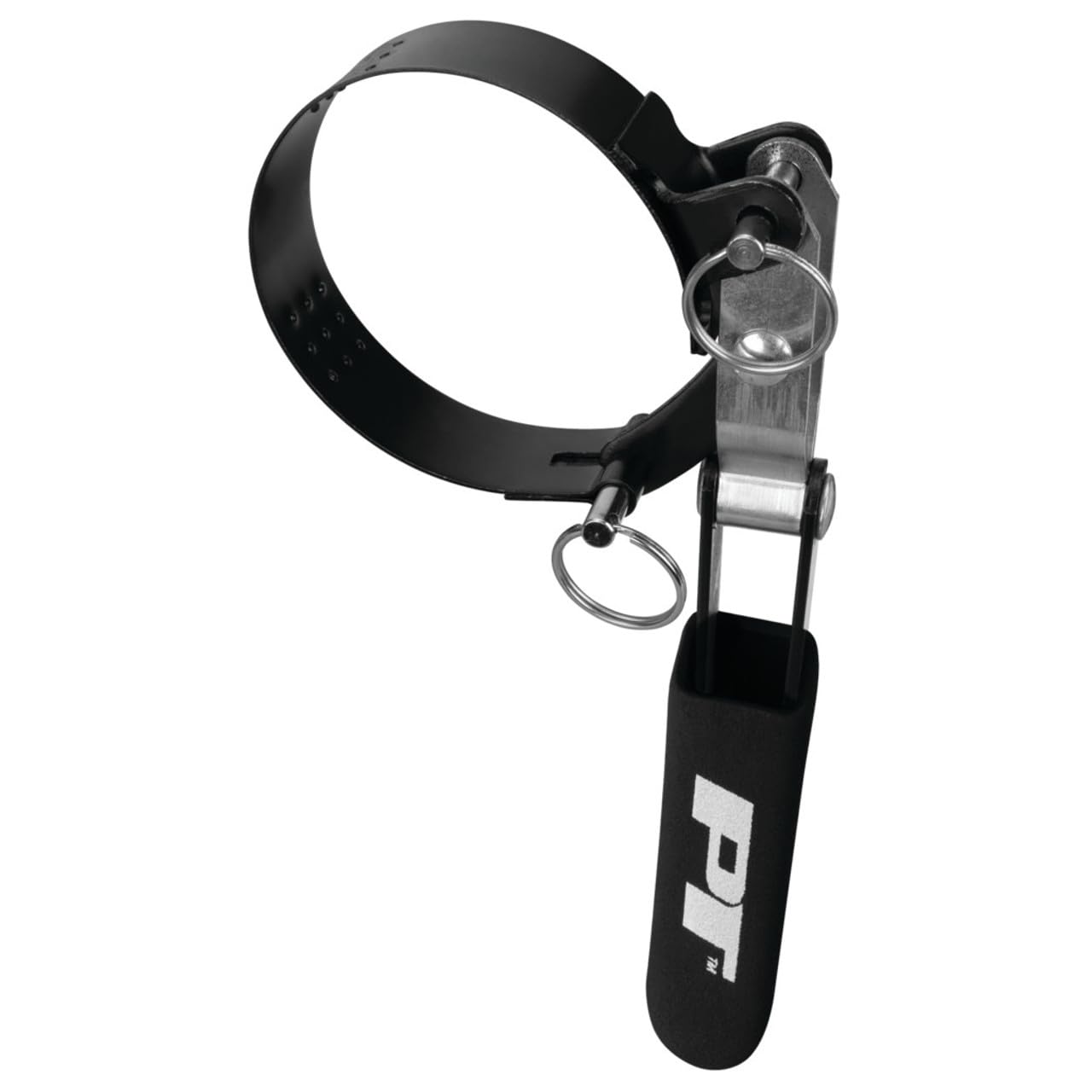 W54132 Performance Tool 4-in-1 Oil Filter Wrench - Swivel Handle, Interchangeable Bands, Dimpled Grip