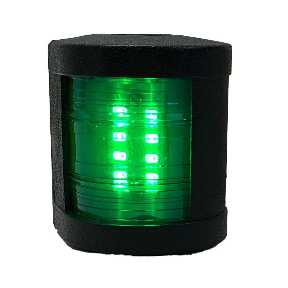 Marine Sport Lighting Bow Light Marine Fit 12V-24V GREEN LED Starboard Side light with Black Shell MSSL12BSG