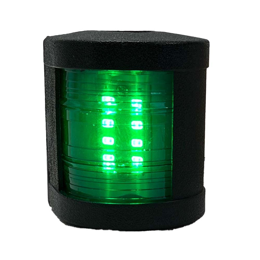 Marine Sport Lighting Bow Light Marine Fit 12V-24V GREEN LED Starboard Side light with Black Shell MSSL12BSG