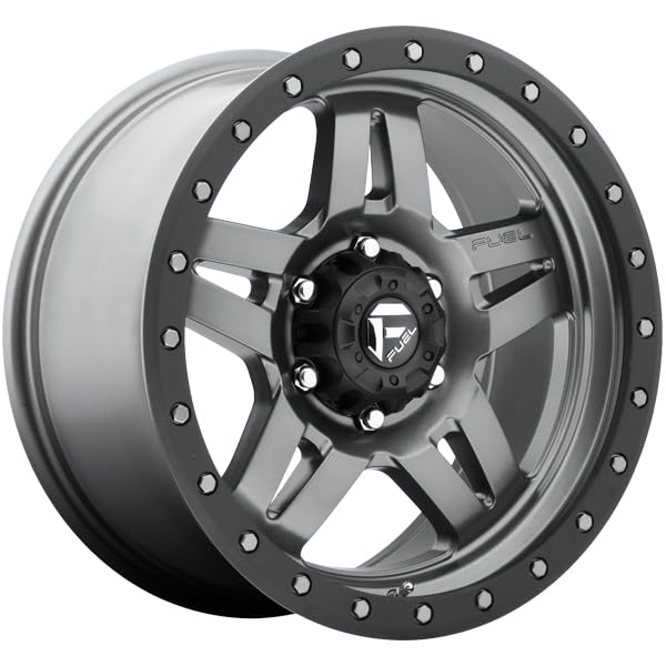 D558 ANZA FUEL OFF-ROAD 17X8.5, 6X5.5, 4.99, 6mm MATTE GUN METAL BLACK BEAD RING - D55817858350