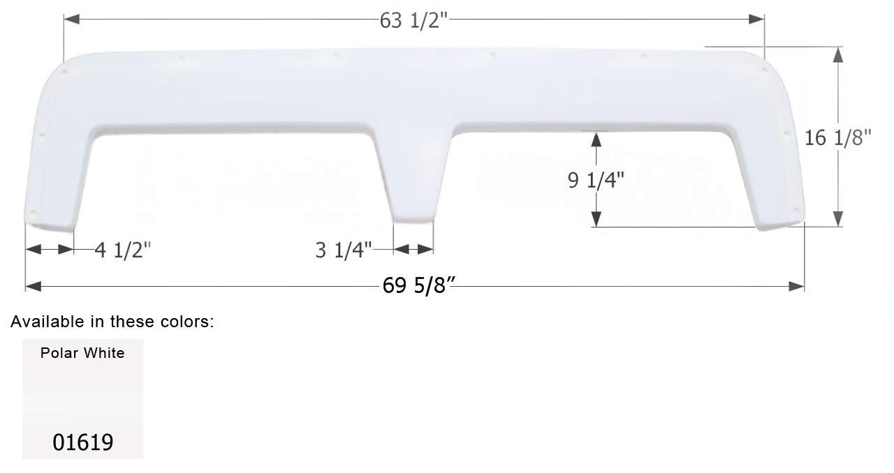 Tandem Axle Fender Skirt ICON 01619 FS766 for Travelaire - Polar White