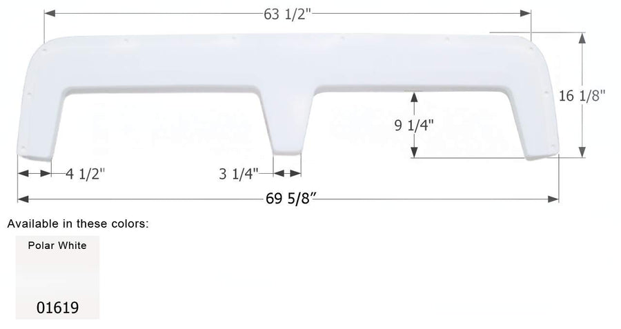 Tandem Axle Fender Skirt ICON 01619 FS766 for Travelaire - Polar White