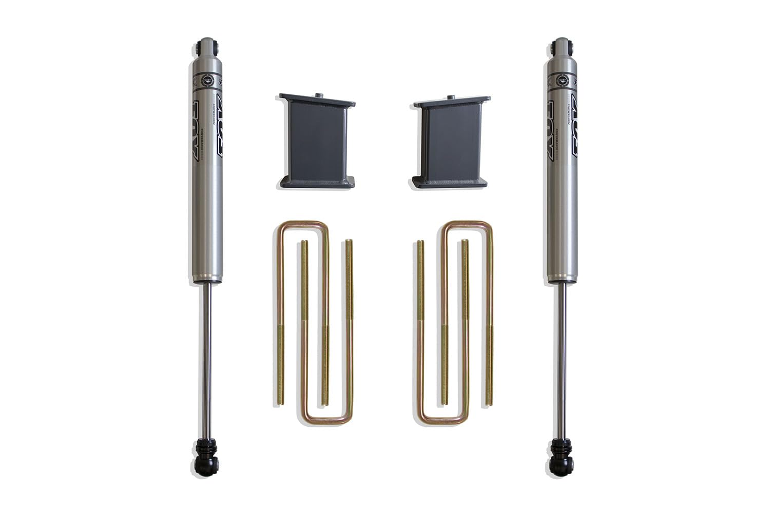 Lift Blocks MaxTrac 901355F 4 in. Lift Incl. U Bolts 1 in. Shackle Fox Shocks
