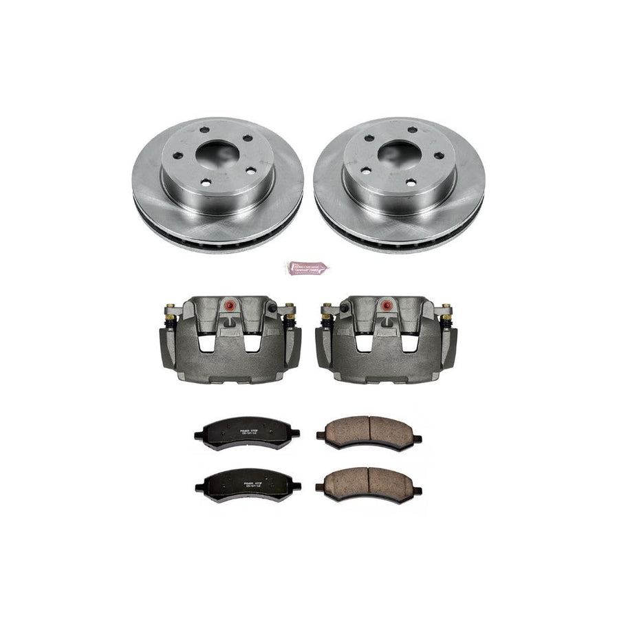 Power Stop KCOE2193A Stock Replacement Front Brake Kit (with Calipers) For Dodge Dakota 2009-2010, Ram Dakota 2011 [Model Specific]