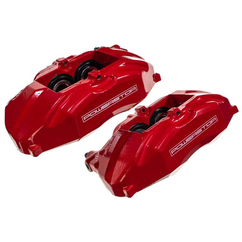 Power Stop S2708 Front Pair of High-Temp Red Powder Coated Calipers For Lexus LS430 2001-2006 [Model Specific]