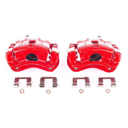 Power Stop S3096 Front Pair of High-Temp Red Powder Coated Calipers For Hyundai Azera 2006-2011, Hyundai Sonata 2006-2010, Kia Amanti 2007-2009 [Model Specific]