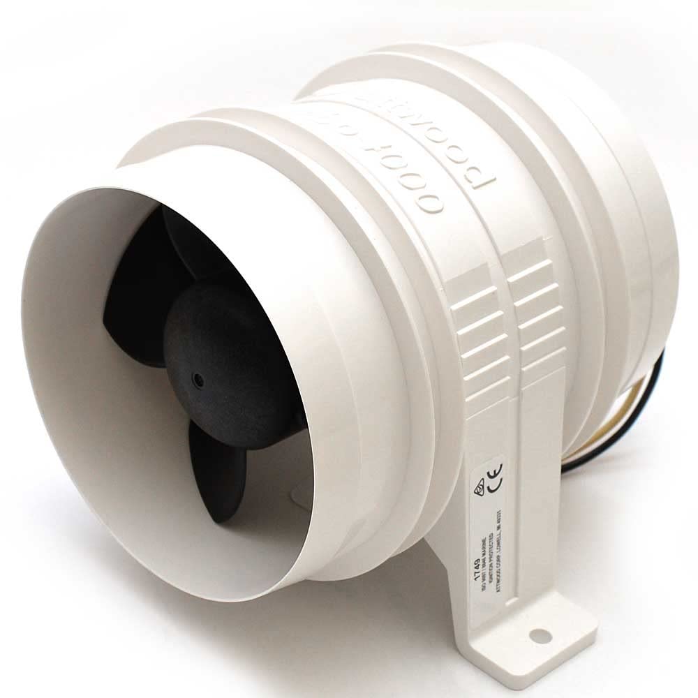 Turbo 4000 Series II Attwood Water-Resistant, In-Line Blower - 12V - White