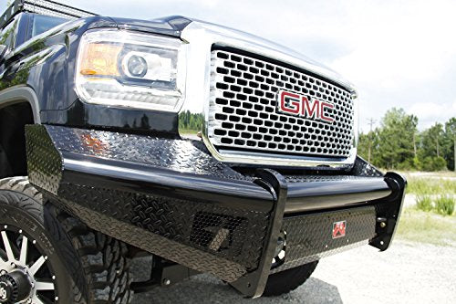 Black Steel Fab Fours Front Ranch Bumper GM08-S2161-1 2 Stage Black Powder Coated w/o Full Grill Guard Incl. Light Cut-Outs