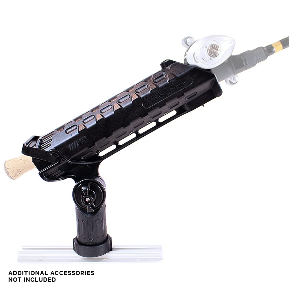 AR Tube Rod Holder YakAttack with LockNLoad Track Mount | Spinning & Casting Rod Compatible | Marine Grade Polymer | Fishing Kayak Track Mount Accessories | Made in The USA