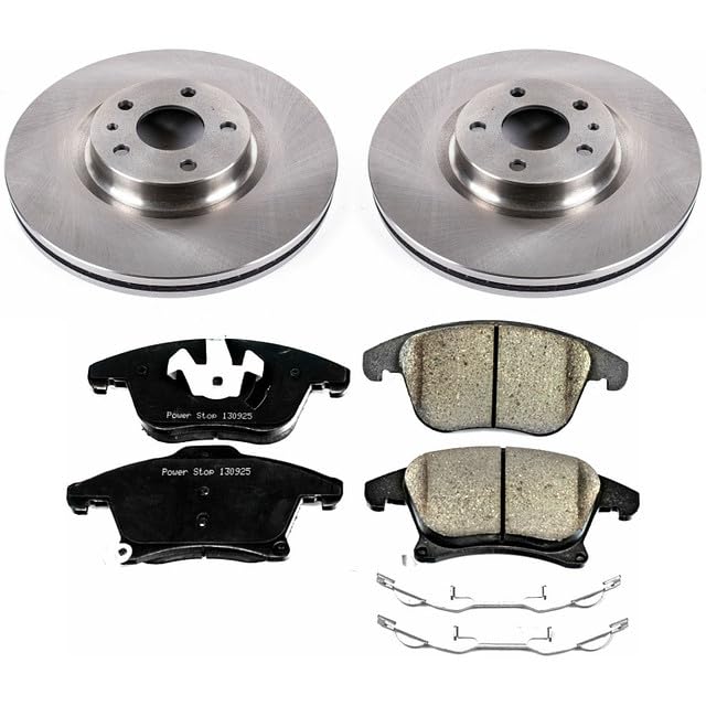 Power Stop Autospecialty KOE6816 Front Replacement Brake Kit-OE Brake Rotors & Ceramic Brake Pads For Ford Fusion 2013-2020, Lincoln MKZ 2013-2016 [Model Specific]