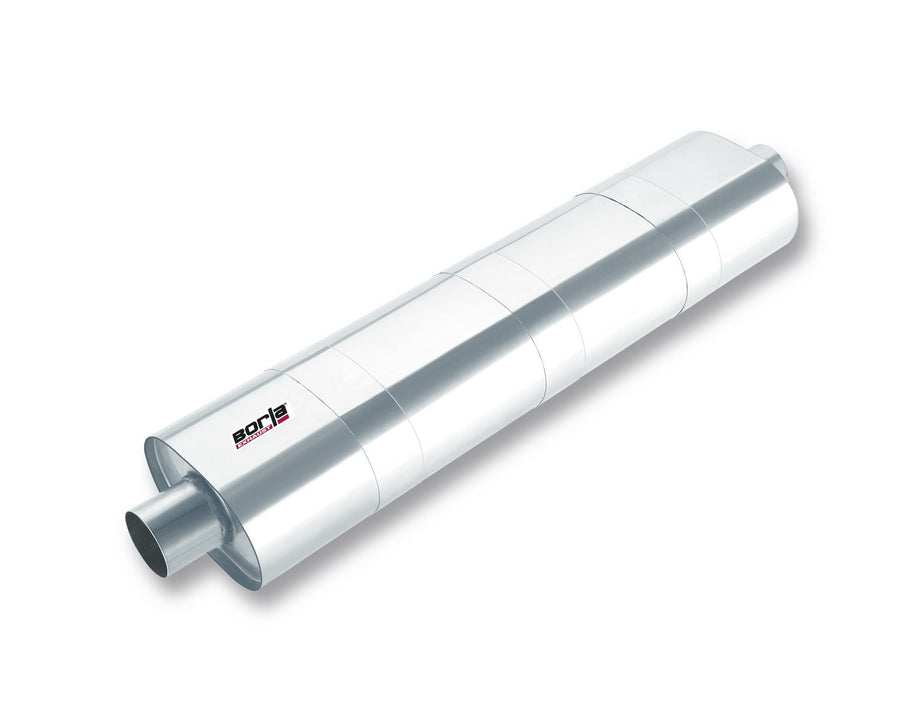 BORLA XR-1 400115 Multicore Racing Muffler For Pre-Runner Vehicles - 3" Center Inlet/ 3" Center Outlet 5.5" x 8.5" Oval x 34" Long Body 39.25" Overall Length. Universal. Reversible.