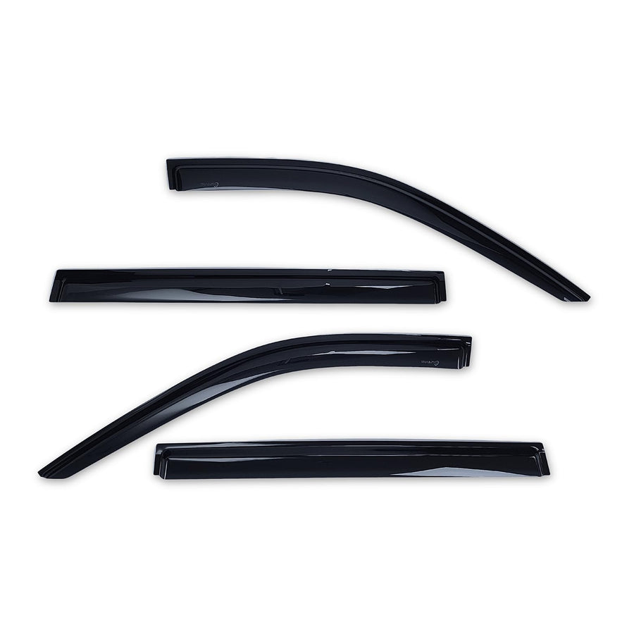 TrailFX Rainguards Acrylic Fits 2021-2024 Chevrolet Tahoe GMC Yukon Low Profile Tape-On Smoke Window Vents Outside Channel Mount Set of 4 Window Rain Guards TrailFX 4706H