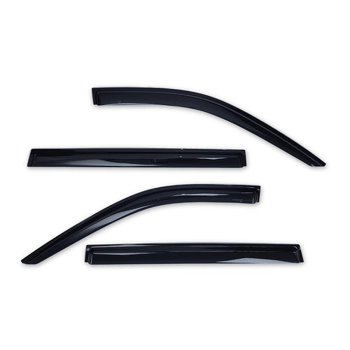TrailFX Rainguards Acrylic Fits 2021-2024 Chevrolet Tahoe GMC Yukon Low Profile Tape-On Smoke Window Vents Outside Channel Mount Set of 4 Window Rain Guards TrailFX 4706H