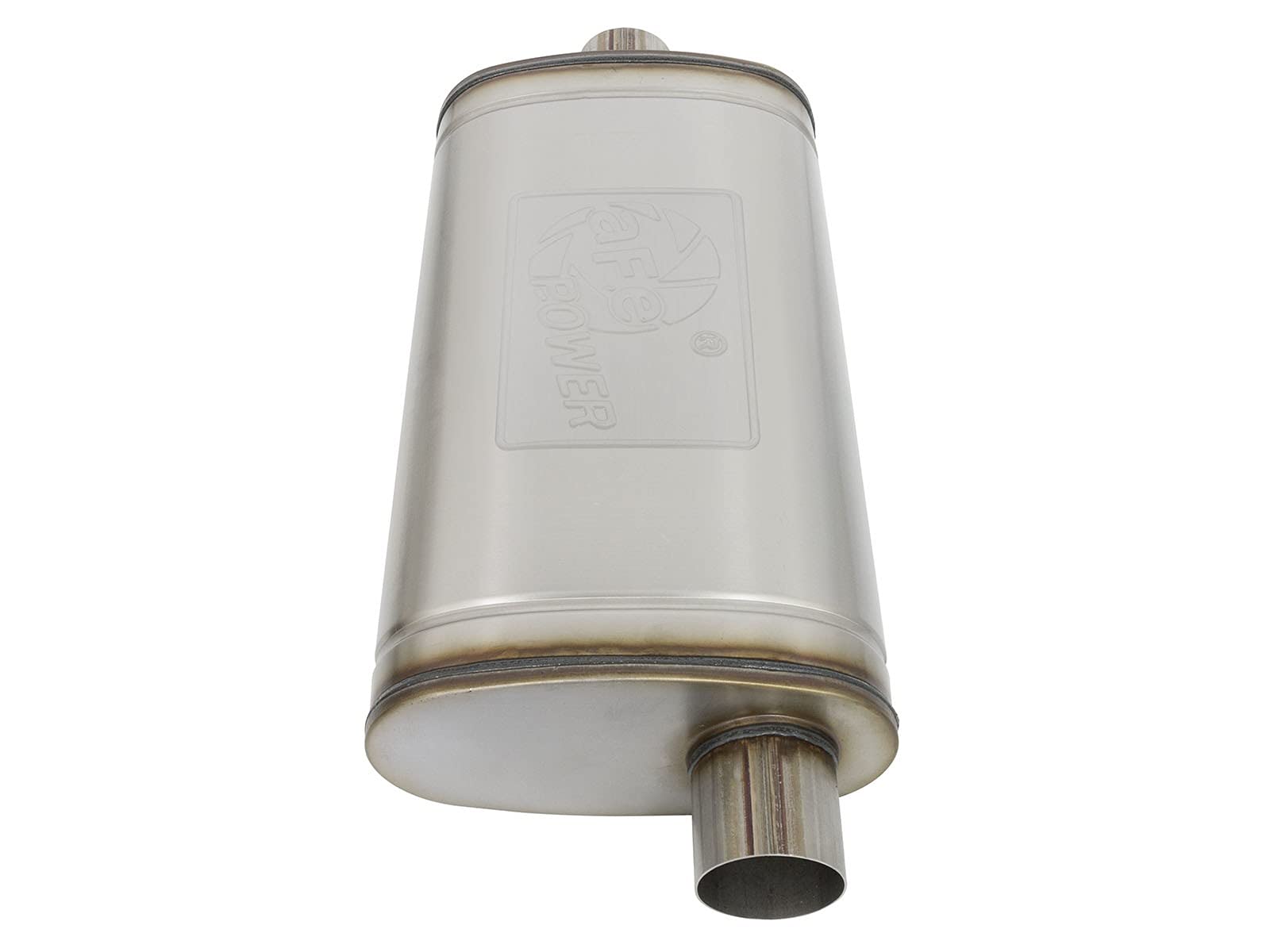 MACH Force-Xp aFe POWER 304 Stainless Steel Muffler, 3 IN ID Center/Offset x 11 IN W x 5 IN H x 22 IN L - Oval Body