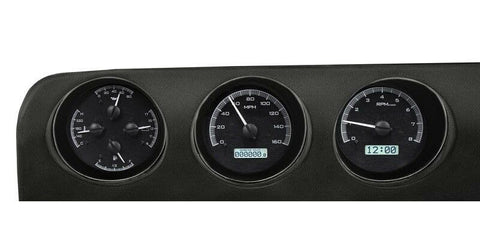 Dakota Digital VHX Analog Gauge System Black Alloy White Backlighting Compatible with 1968 Oldsmobile Cutlass, F-85 and 444 VHX-68O-CUT-K-W
