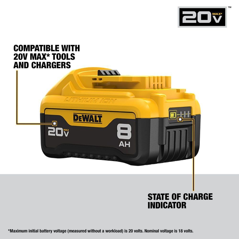 20V MAX* DEWALT XR Batteries, 8.0-Ah, 2-Pack (DCB208-2)