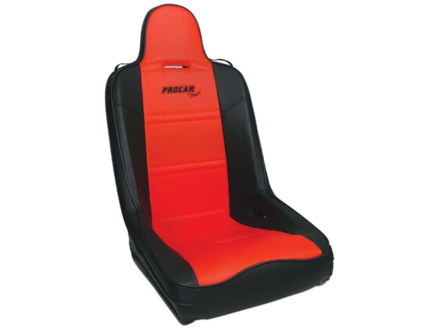 Black Vinyl/Red Vinyl Racing Terrain Fixed Back Common Seat ProCar by Scat 80-1620-58