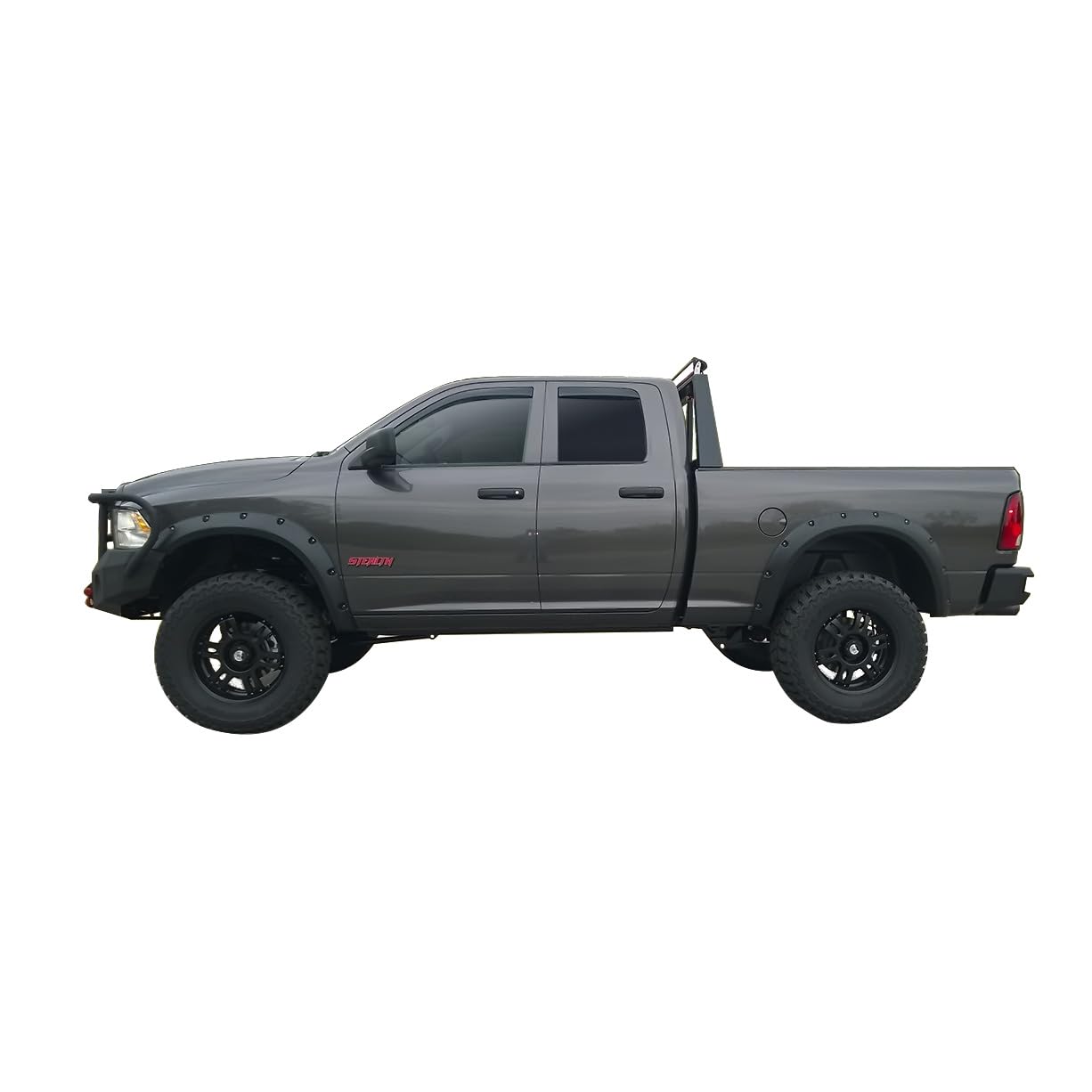Fender Flares Black Horse Riveted Style Compatible with 2002-2008 Dodge Ram 1500|2003-2008 Dodge Ram 2500|2003-2008 Dodge Ram 3500-FF-DORA-SM-PKT-02