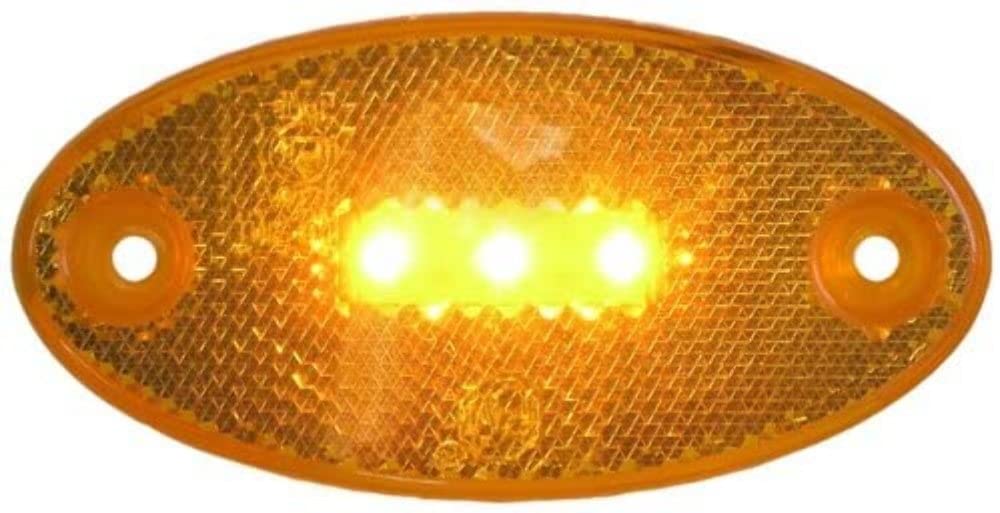 Led Peterson 1200A Side Marker, Oval, Ece, W/Reflex, 3.94"X1.97", Mv