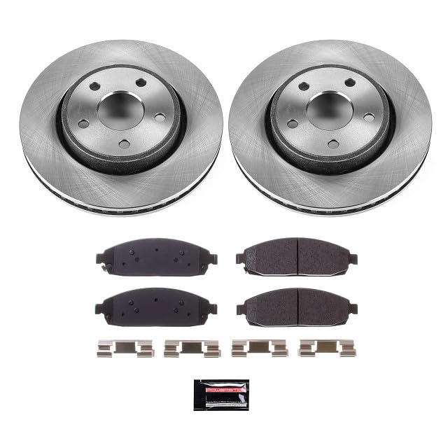 Power Stop Autospecialty KOE2219 Front Replacement Brake Kit-OE Brake Rotors & Ceramic Brake Pads For Jeep Commander 2006-2010, Jeep Grand Cherokee 2005-2010 [Model Specific]