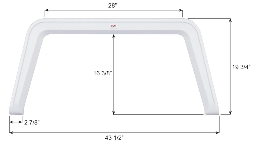 Polar White Icon 15636 Single Axle Fender Skirt FS5636 for Vanguard