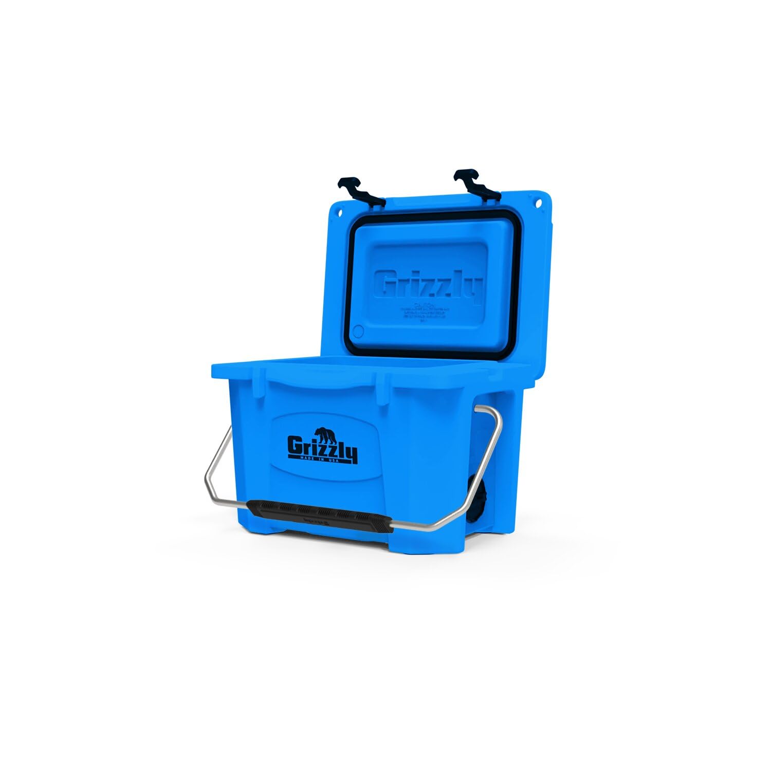 20 Cooler Grizzly, 20 qt Ice Chest Durable Rotomolded Insulated, Made in USA, Warranty for Life, for Beach Boat Camping Fishing Hunting, G20, Light Blue