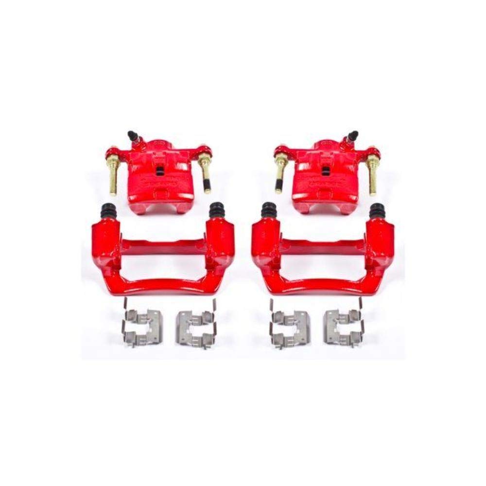 Caliper Set Power Stop For Subaru Forester 2009-2013, Subaru Impreza 2008-2014, Subaru WRX 2012-2021 [Model Specific] Rear Pair of High-Temp Red Powder Coated Calipers S3424