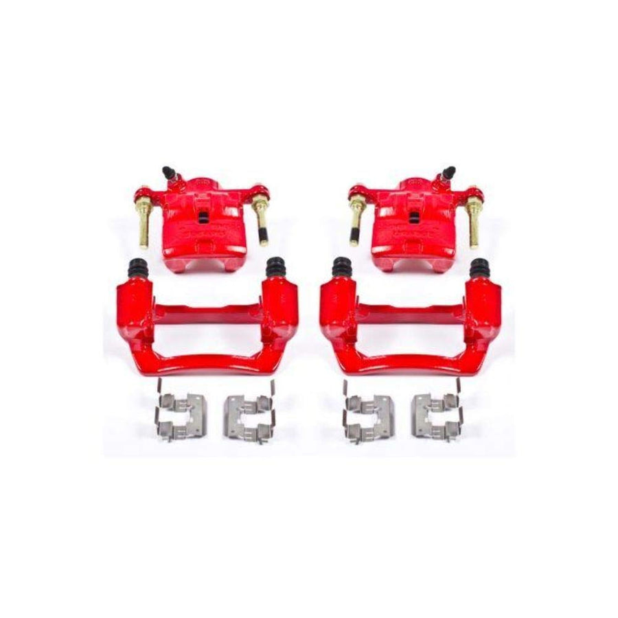 Caliper Set Power Stop For Subaru Forester 2009-2013, Subaru Impreza 2008-2014, Subaru WRX 2012-2021 [Model Specific] Rear Pair of High-Temp Red Powder Coated Calipers S3424