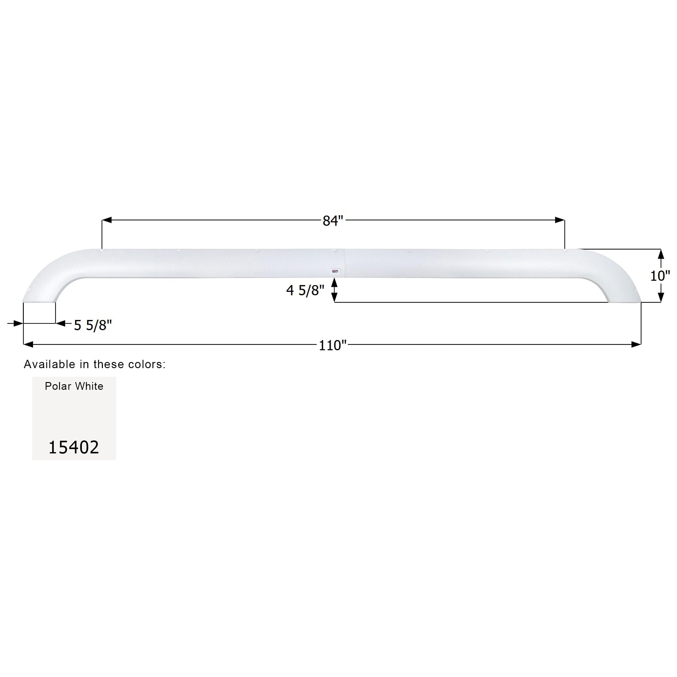 Icon Triple Axle Fender Skirt 15402 for Eclipse - Polar White