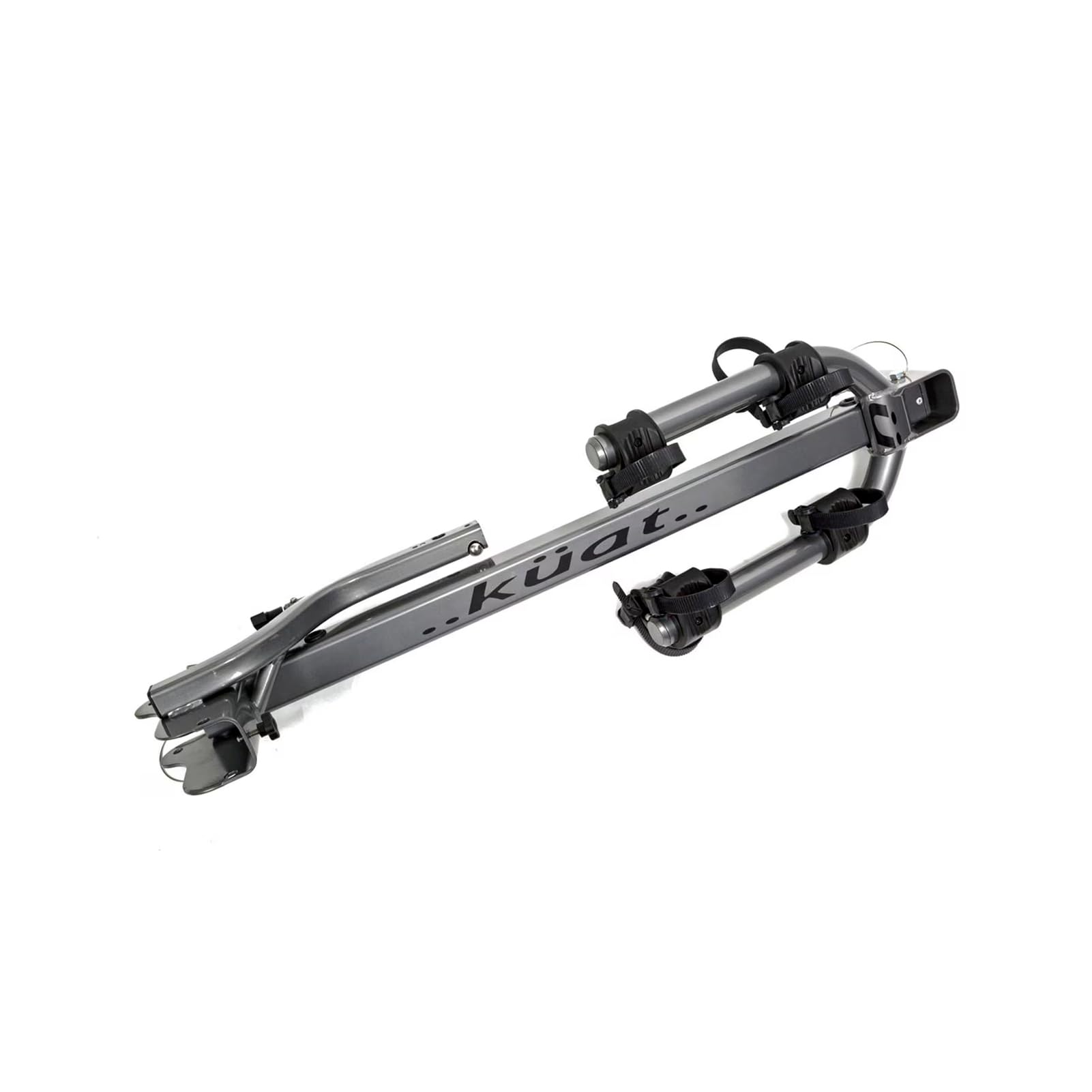 Hitch-Mounted KUAT Beta 1.25" Bike Rack | Durable Lightweight Aluminum Folding Tilting-Down Gray Bicycle Car Truck Transportation Hauling Rack | 2 Bike Capacity