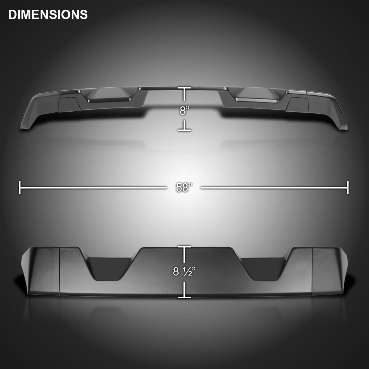 Matte Black ABS Cab Roof Spoiler Spec-D Tuning for 2009-2014 Ford F150 Models