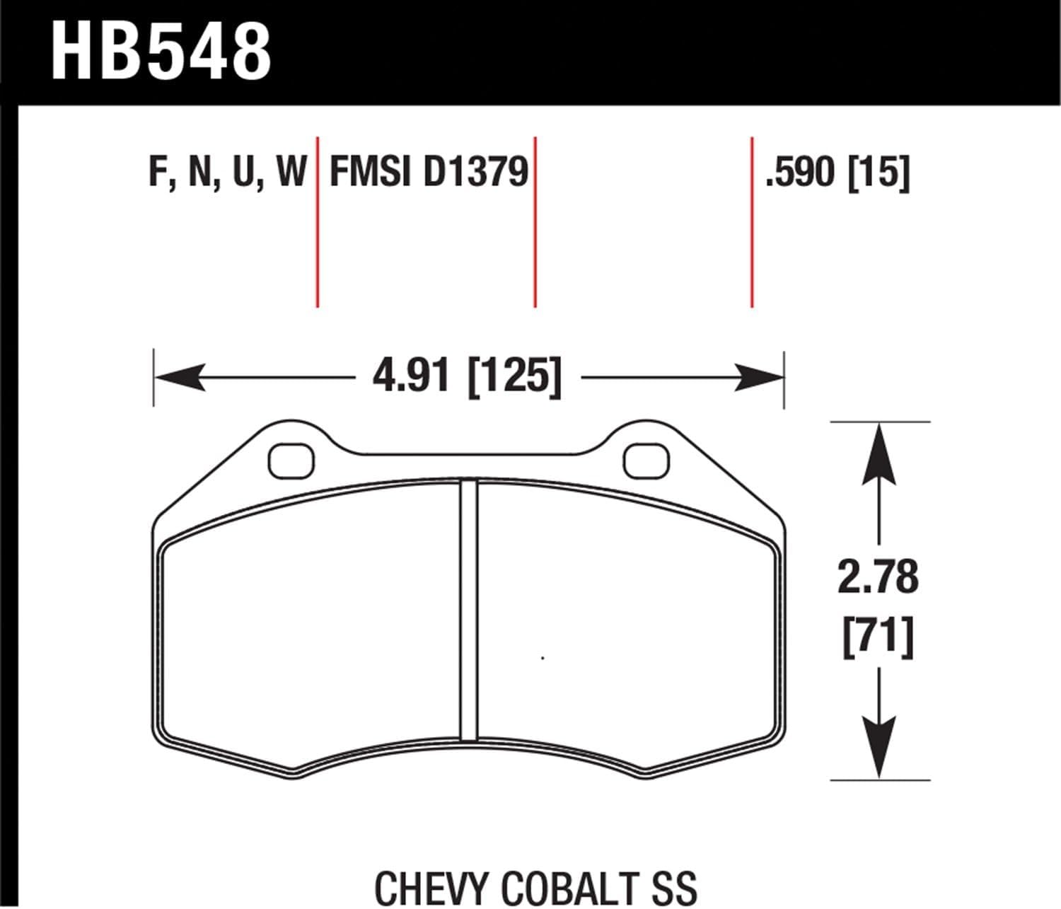 Hawk Performance DTC-30 HB548W.510 Motorsport Brake Pads