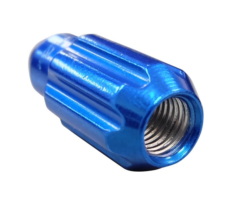 NRG Innovations M12 x 1.5 Steel Lug Nut Set NRG-LN-LS500BL-21 Bullet Shape, Anodized Finish 21 Pc Blue with Lock Key