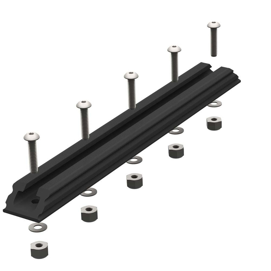 YakAttack GTSL90 GearTrac – Black 8" | Polymer Kayak Gear Track Rail | Compatible with 1/2" Wide Track Hardware | Includes Stainless Hardware | Yak Attack USA-Made Mounting Solution