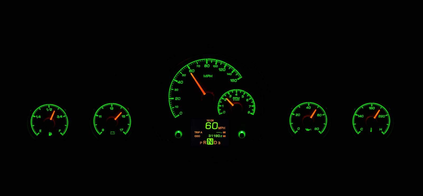 Dakota Digital 59 Chevy Impala 60 El Camino Custom Gauges Silver Alloy HDX-59C-IMP-S