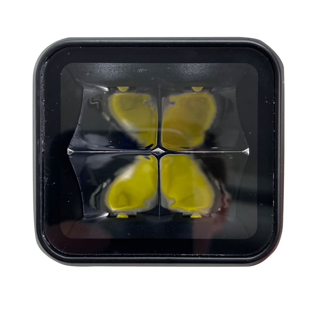 Race Sport Lighting 3 Inch Auxiliary Light Fit Flood Beam Blacked Out Auxiliary Lights with Heated Lens - Improved Visibility and Durability RS3TEMPCL-F