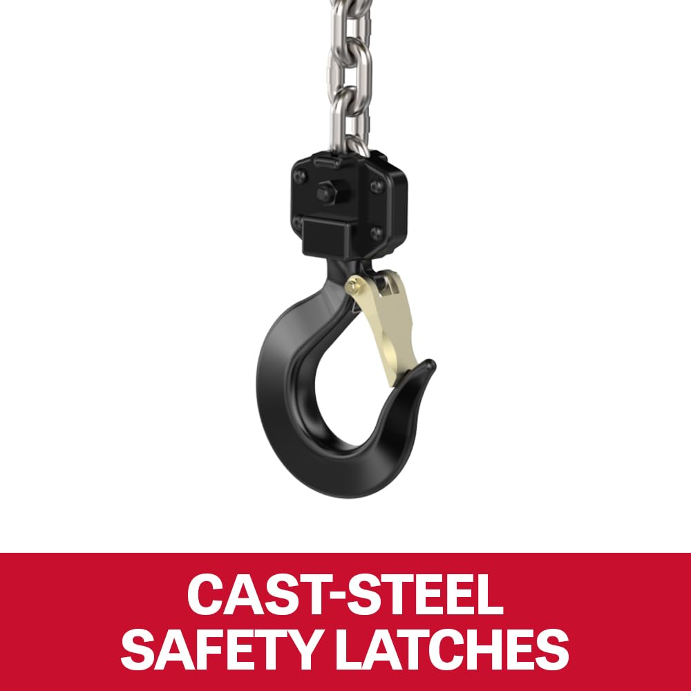 2-Ton JET Hand Chain Hoist, 10' Lift, Overload Protection (L-100-200WO-10)