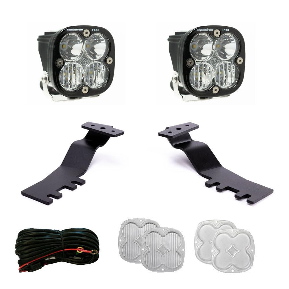Squadron Pro Baja Designs LED A-Pillar Light Kit for Toyota 4Runner 2025+ - 2 PCS LED Lights with Toggle Harness and A-Pillar Mounting Accessories (Driving Combo; Clear)
