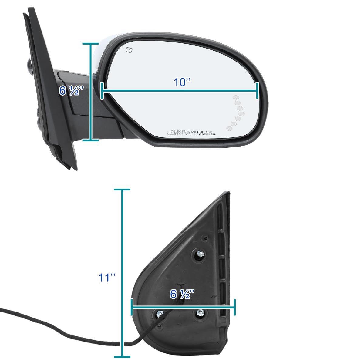 Spec-D Tuning Chrome Right Passenger Side Power Heated Power Fold LED Arrow Mirror Compatible with 2007-2013 Chevy Silverado GMC Sierra