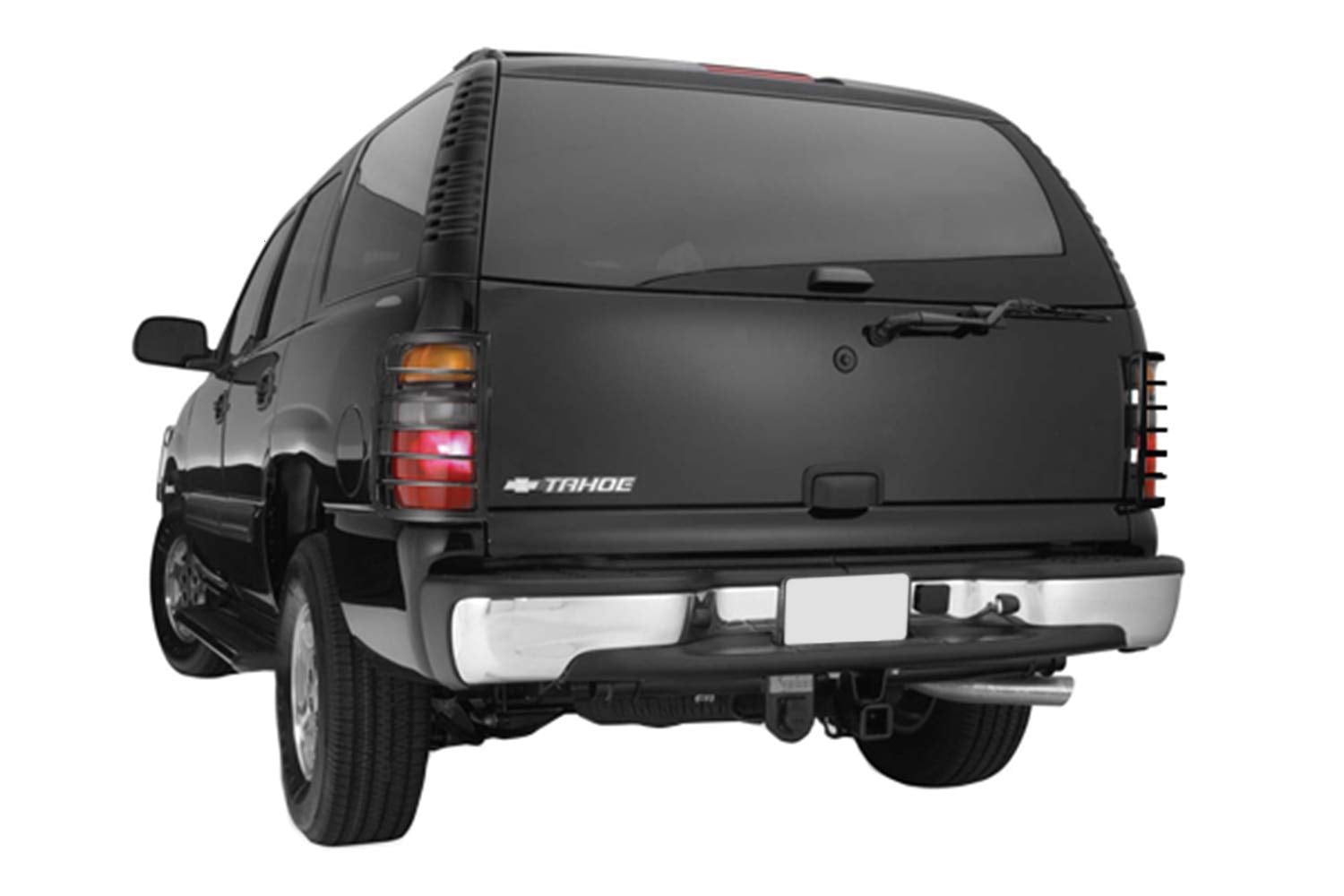 Semi-Glossy-Black Black Horse Tail Light Guards Compatible with 2000-2006 Chevrolet Suburban 1500|2000-2006 Chevrolet Tahoe|2000-2006 GMC Yukon|2000-2006 GMC Yukon|2000-2006 GMC Yukon-7GJ15A