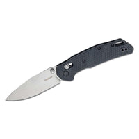 Kershaw Pocket Knife Heist, Black and Gray Design, 3.2 Inch Steel Drop Point Blade, EDC with Thumb Stud Opening, Reversible Deep Carry, DuraLock, Everyday Carry Pocket Knife for Men and Women