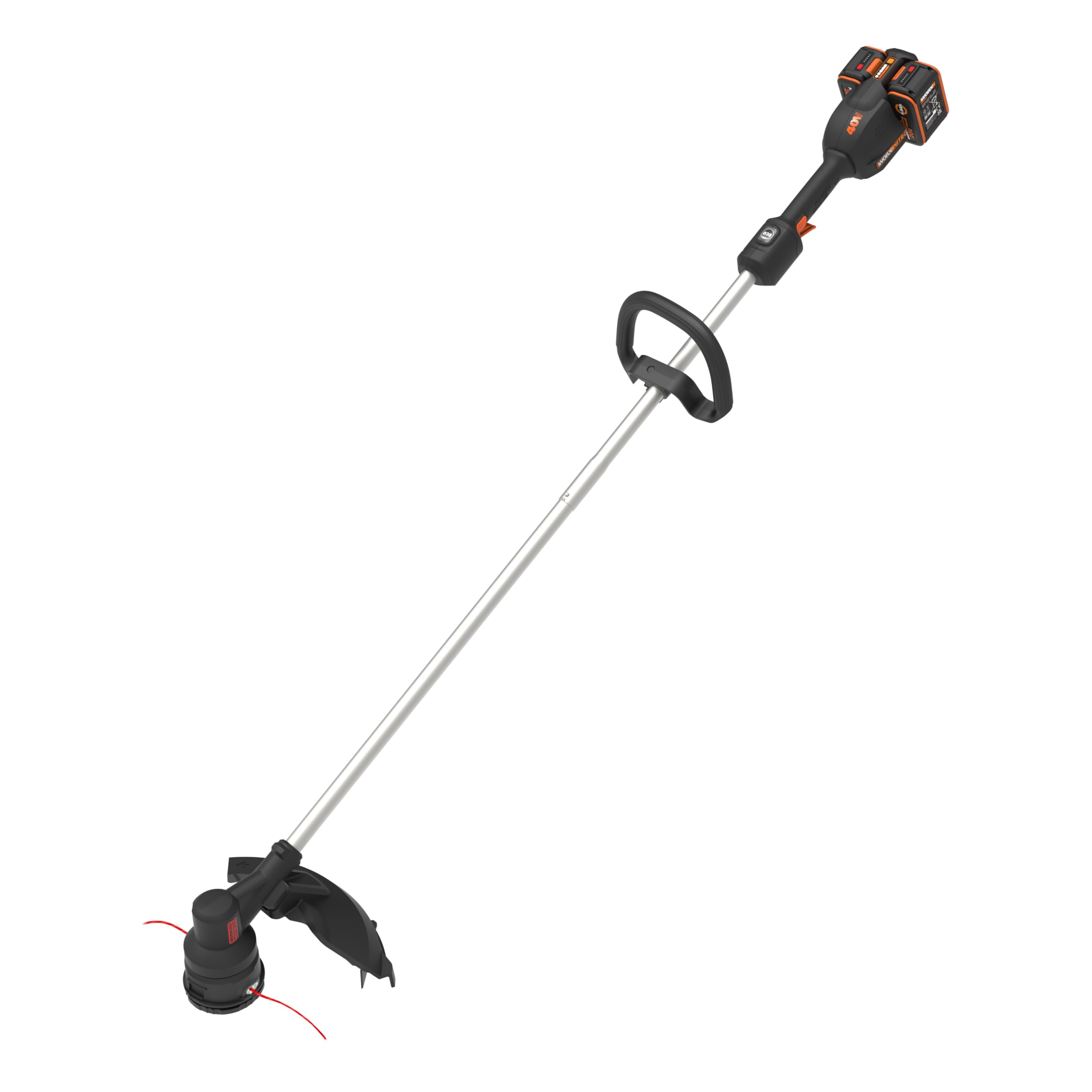 40V Worx Nitro 15" Cordless String Trimmer with Brushless Motor, Powerful Grass Trimmer with Dual-Exit Bump-Feed Head, Lightweight Weed Trimmer Easy-Load Spool Head – Batteries & Charger Included