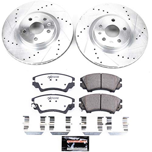 Z26 Power Stop K5948-26 Brake Pads with Drilled & Slotted Brake Rotors Kit For Chevrolet Caprice 2011-2017 [Model Specific]